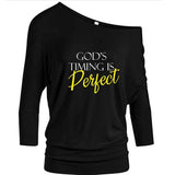 God's Timing is Perfect - Off the Shoulder - Heart of Gold