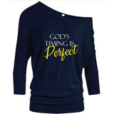 God's Timing is Perfect - Off the Shoulder - Heart of Gold