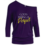 God's Timing is Perfect - Off the Shoulder - Heart of Gold