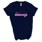 Breast Cancer Survivor - Unisex V-Neck T-Shirt - Heart of Gold