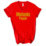 Melanin Poppin - Unisex V-Neck T-Shirt - Heart of Gold