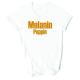 Melanin Poppin - Unisex V-Neck T-Shirt - Heart of Gold